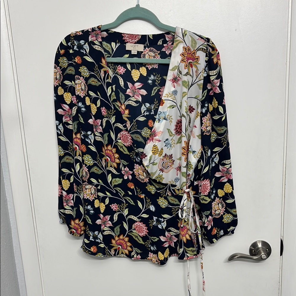 LOFT Black and White Blouse Elegant Top